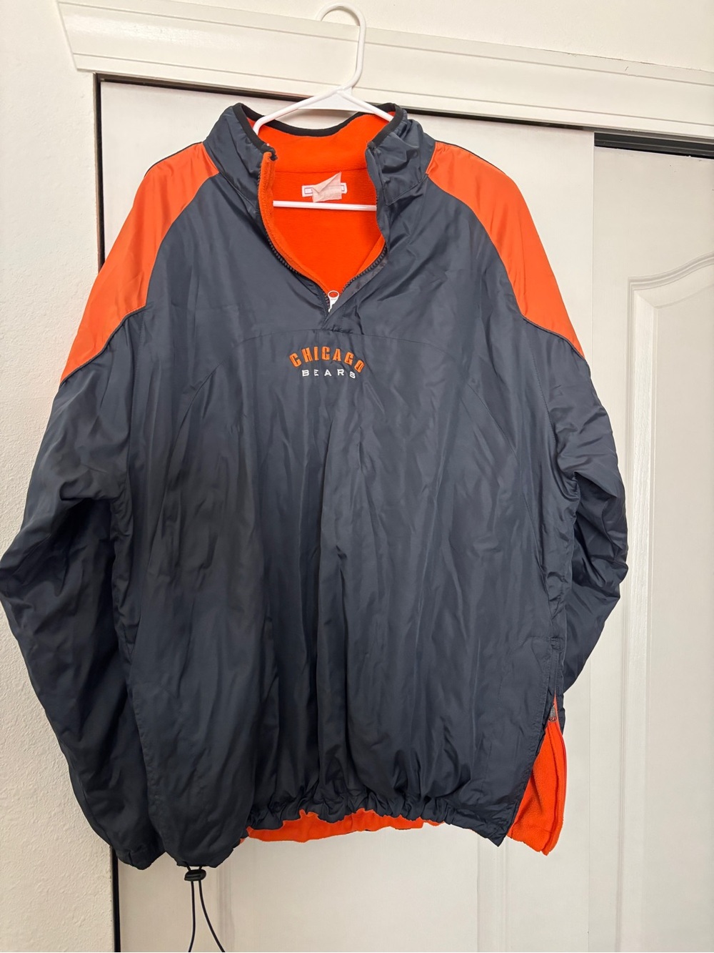 NFL Chicago Bears Gray and Orange Pullover Windbreaker